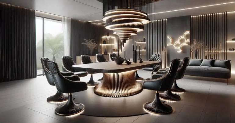 30 Idea Set Meja Makan 6 Kerusi Minimalis 2024 23 Reka Bentuk Kontemporari dan Futuristik