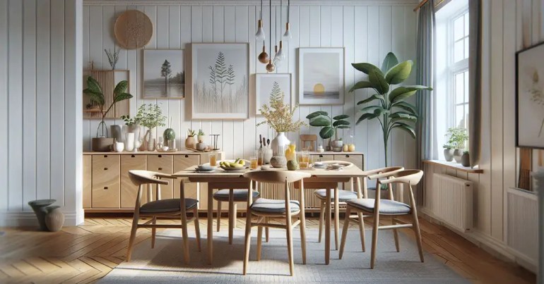 30 Idea Set Meja Makan 6 Kerusi Minimalis 2024 17 Reka Bentuk Nordic dan Scandinavian 5