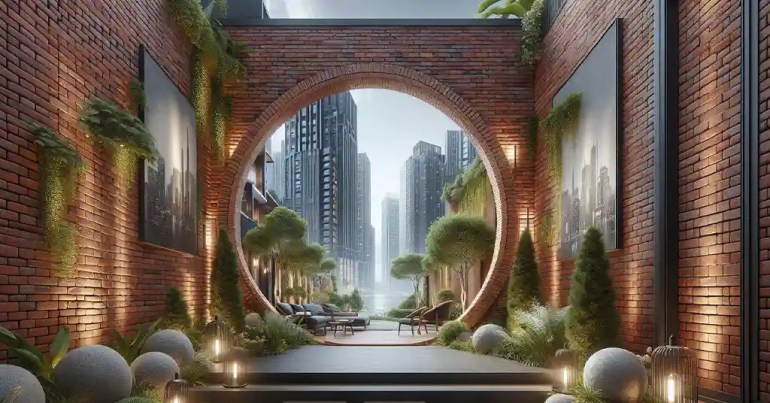 10 Idea Landskap Batu Bata Berwarna 2024 30 Rekaan Dinding Batu Bata sebagai Elemen Fokus 1