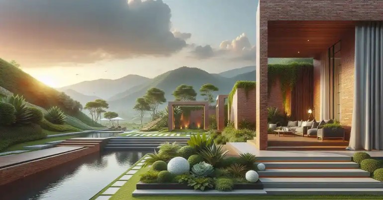 10 Idea Landskap Batu Bata Berwarna 2024 31 Rekaan Dinding Batu Bata sebagai Elemen Fokus 2