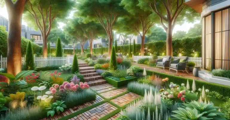 10 Idea Landskap Batu Bata Berwarna 2024 8 Rekaan Taman Kontemporari 3