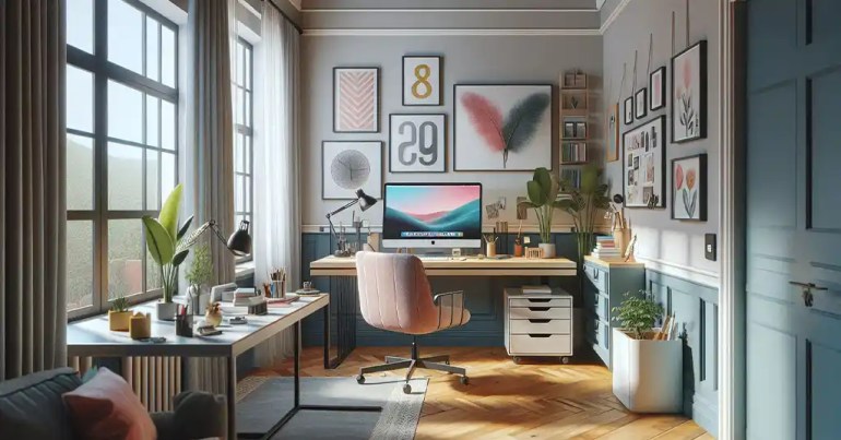 30 Warna Cat Rumah yang Cantik Terkini 2024 23 Ruang Kerja atau Pejabat Rumah 2