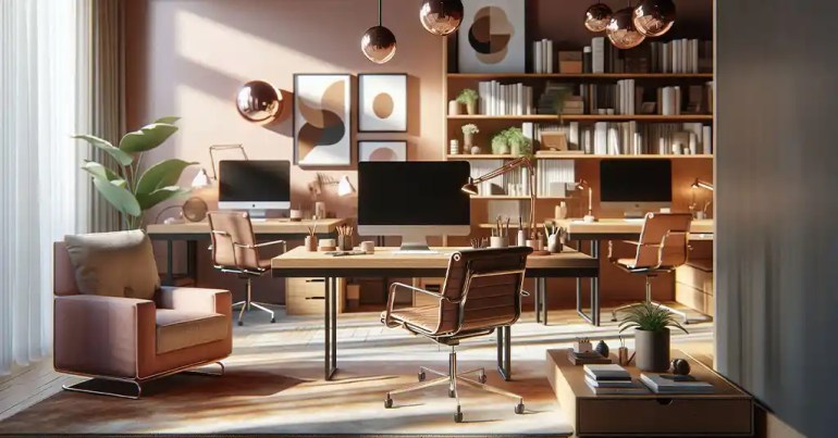 30 Warna Cat Rumah yang Cantik Terkini 2024 24 Ruang Kerja atau Pejabat Rumah 3