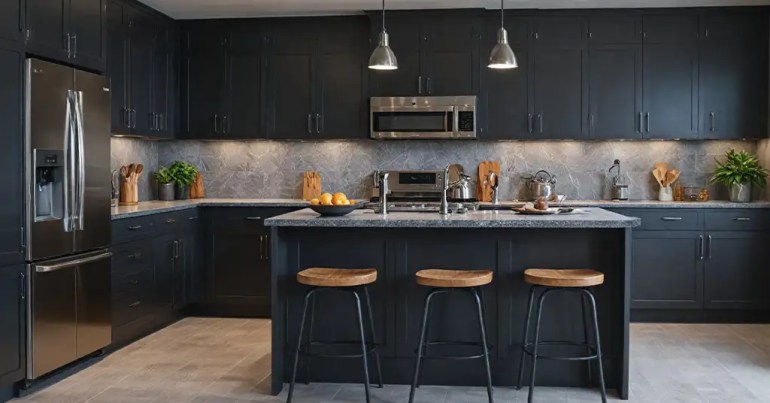 10 Senarai Kabinet Dapur Hitam Kelabu Popular 2024 12 Sentuhan Akhir yang Menarik