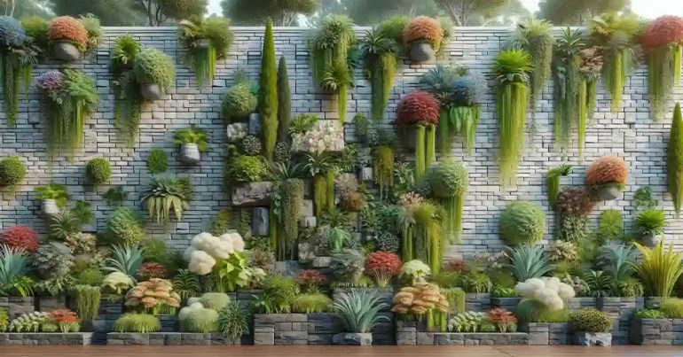 10 Idea Landskap Batu Bata Berwarna 2024 18 Taman Dinding Vertikal 1