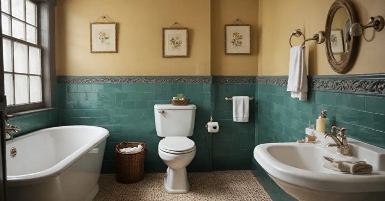 25 Design Bilik Mandi dan Tandas 2024 5 vintage 2