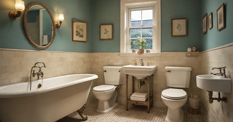 25 Design Bilik Mandi dan Tandas 2024 6 vintage 3