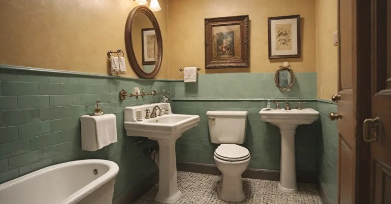 25 Design Bilik Mandi dan Tandas 2024 7 vintage 4