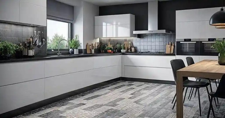 25 Idea Lantai Dapur Moden Terkini di Malaysia 2024 18 17. Jubin Lantai Anti Bakteria