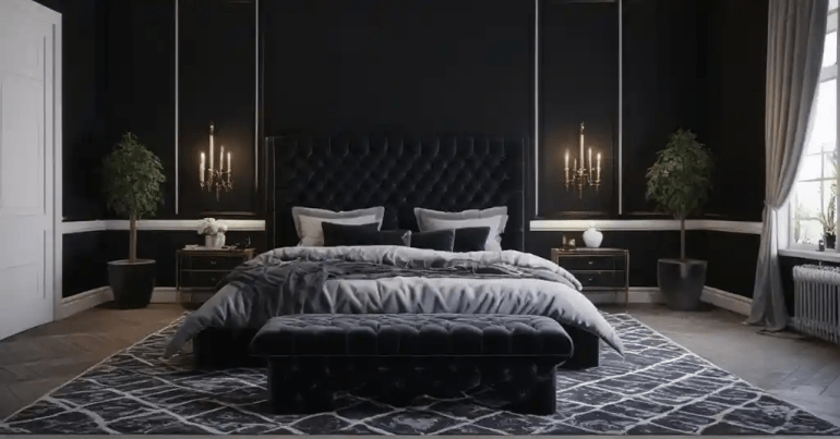 Warna Bilik Tidur yang Romantik Hitam